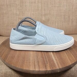 OluKai Pehuea Women's‎ Slip On Shoes Size 10 Light Blue Mesh Casual Sneakers